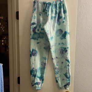PINK Victoria's Secret Tie-Dye Joggers - Blue and Green